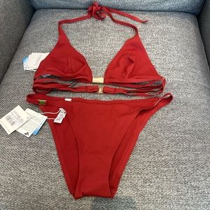 La Perla Swimwear New With Tag Bikini Coral Terracotta Color US 6-8 IT 44
